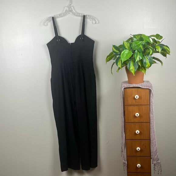 Molly Green Black Strapped Sweetheart Neckline Cotton Jumpsuit Size Small - Picture 6 of 7